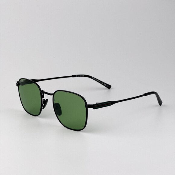 Gucci GG1876S 004 Sunglasses – Black Metal Square Frame with Green Lenses main image 10